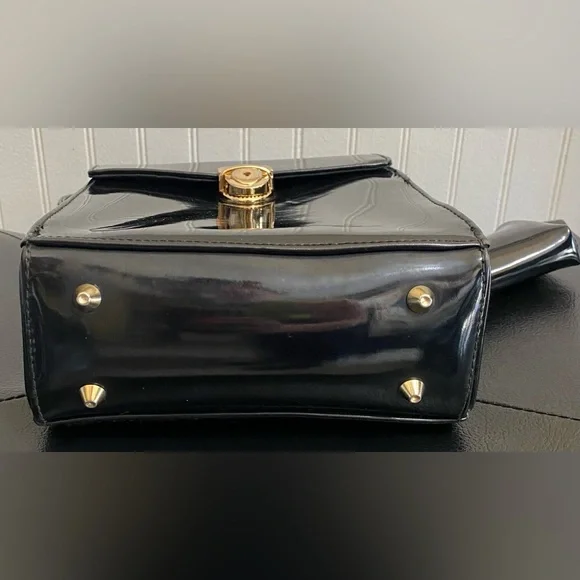 Vintage Liz Claiborne Black Patent Leather Purse - Picture 5 of 8